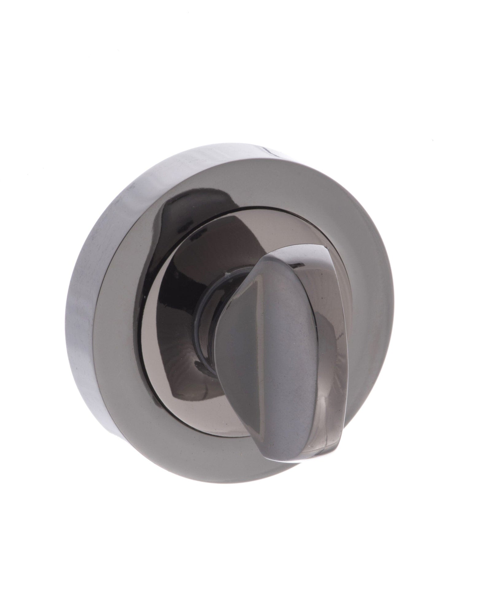 Status WC Turn and Release Round Rose in Black Nickel Bathroom Lock Atlantic