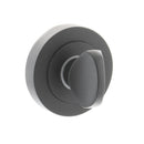 Status WC Turn and Release Round Rose Bathroom Lock Atlantic Each Matt Black