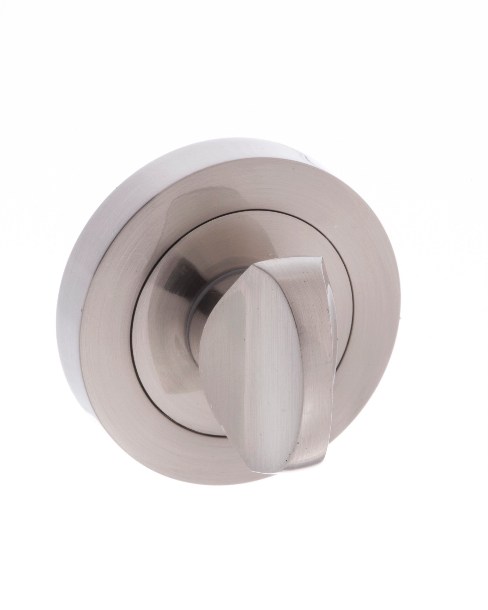 Status WC Turn and Release Round Rose Bathroom Lock Atlantic Each Satin Nickel
