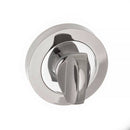 Mediterranean WC Turn and Release Round Rose Bathroom Lock Atlantic Each Satin Chrome/Polished Chrome