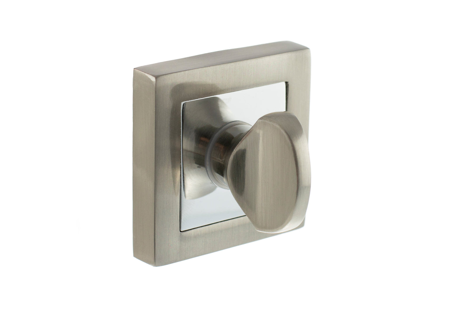 Status WC Turn and Release S4 Square Rose Bathroom Lock Atlantic Each Satin Nickel/Polished Chrome