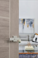 Senza Pari Panetti Designer Lever Flush Square Rose in Polished Chrome Designer Lever Handle Atlantic