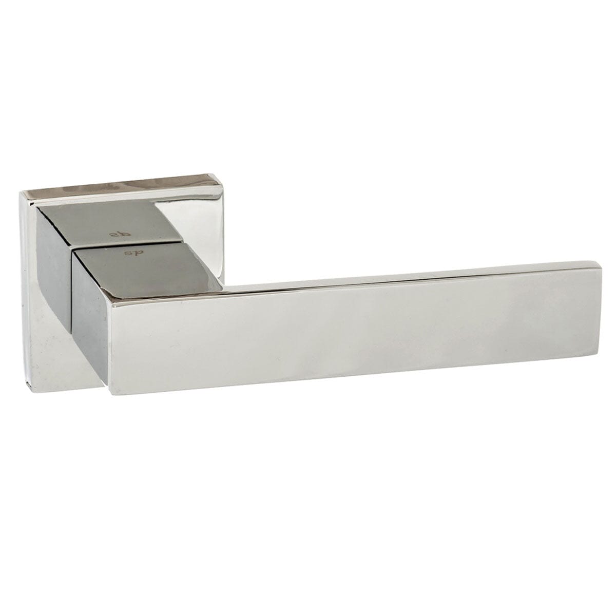 Senza Pari Panetti Designer Lever Flush Square Rose in Polished Chrome Designer Lever Handle Atlantic