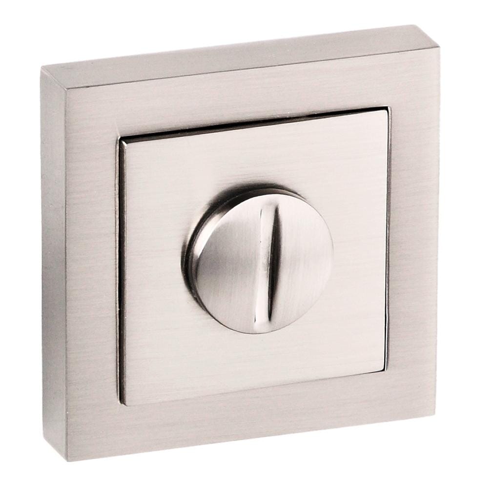 Senza Pari WC Turn and Release Square Rose in Satin Nickel Bathroom Lock Atlantic