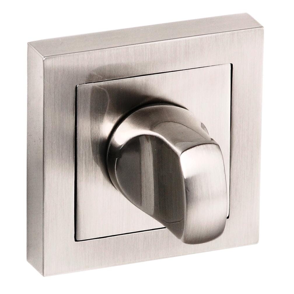 Senza Pari WC Turn and Release Square Rose in Satin Nickel Bathroom Lock Atlantic