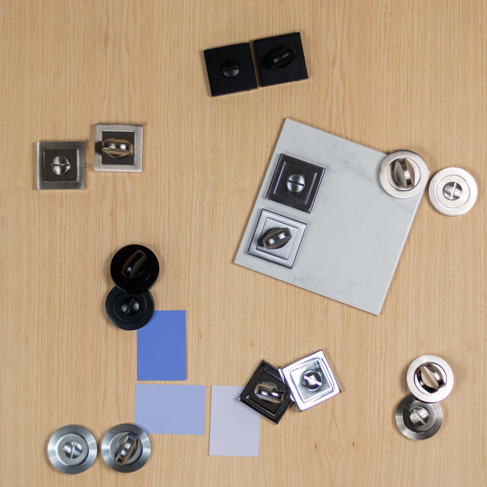 Status WC Turn and Release S4 Square Rose in Matt Black Bathroom Lock Atlantic