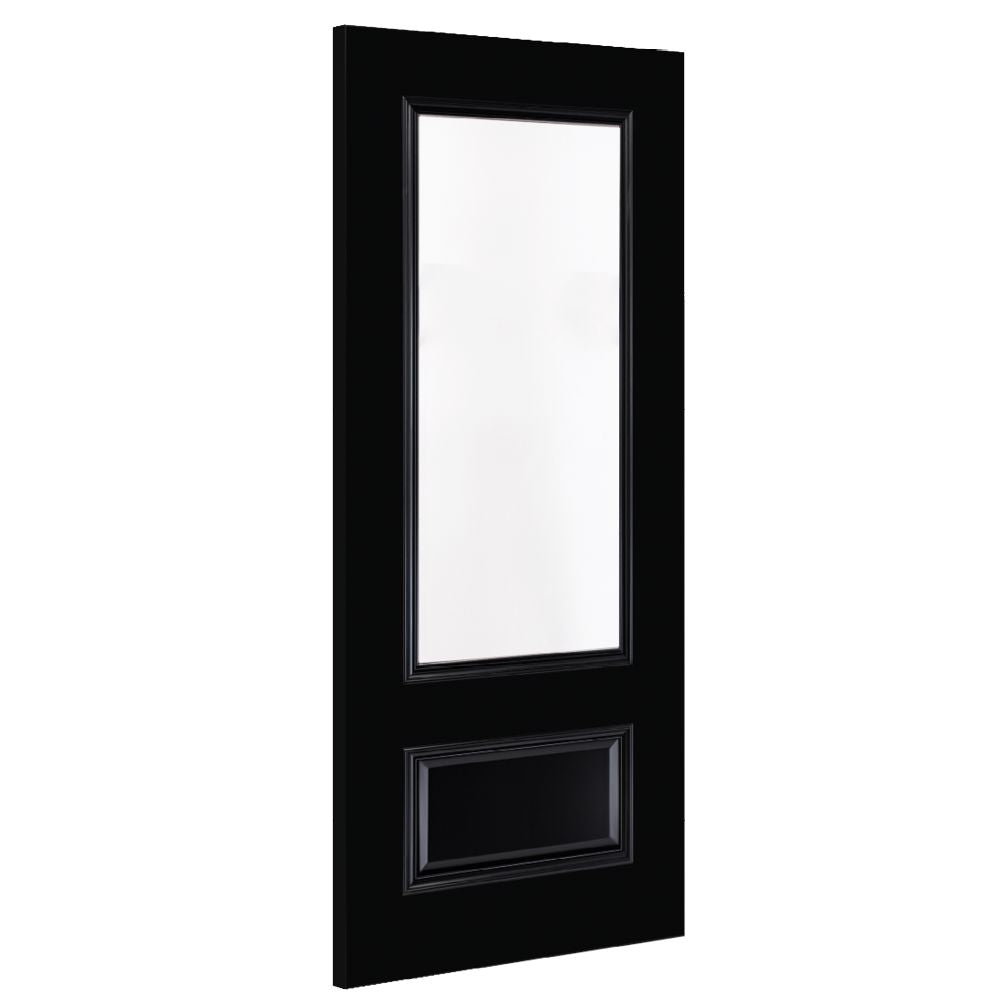 Sandringham Black Finish Bevelled Glazed Internal Door Internal Door Deanta