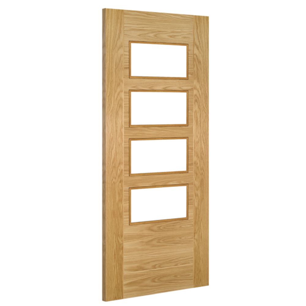 Seville Prefinished Oak Glazed (4L Square) Internal Door Internal Door Deanta