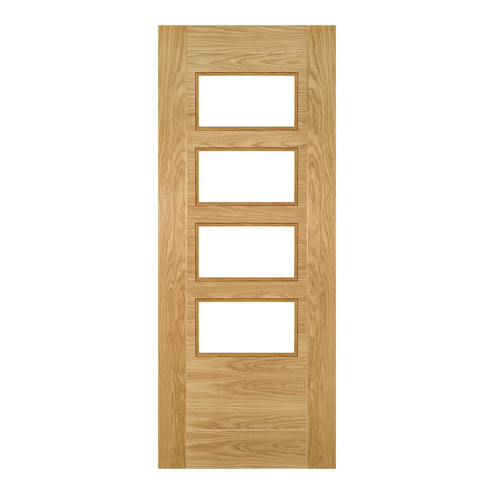 Seville Prefinished Oak Glazed (4L Square) Internal Door Internal Door Deanta