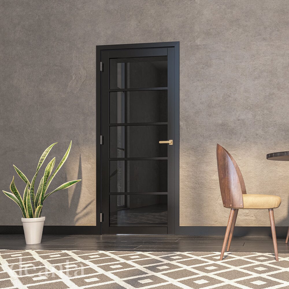 Shoreditch Black Primed Tinted Glazed Internal Door Internal Door Deanta