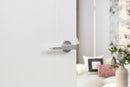 Tupai Rapido 5S Line Torrao Designer Lever 5mm Slimline Round Rose in Satin Chrome Designer Lever Handle Atlantic