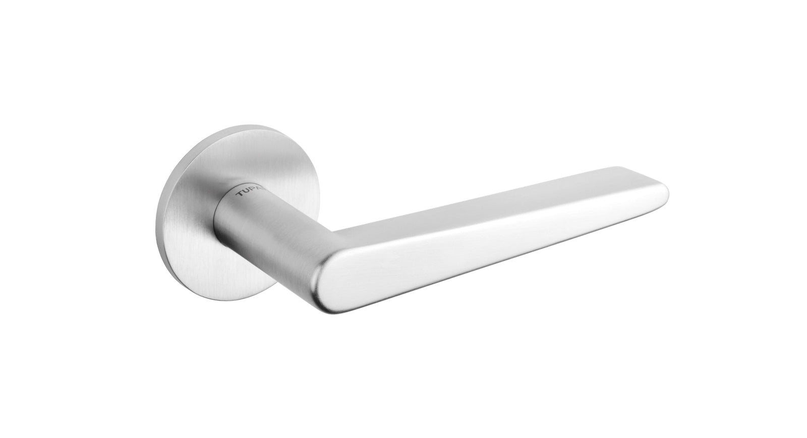 Tupai Rapido 5S Line Torrao Designer Lever 5mm Slimline Round Rose in Satin Chrome Designer Lever Handle Atlantic
