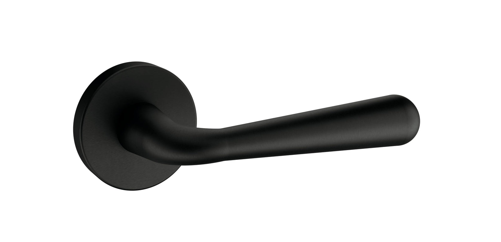 Tupai Rapido CurvaLine Adra Designer Lever Round Rose in Pearl Black Designer Lever Handle Atlantic