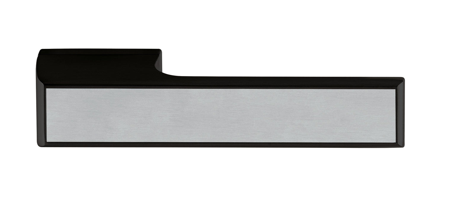 Tupai Rapido VersaLine Tobar Designer Lever Long Rose in Satin Stainless Steel Decorative Plate - Matt Black Designer Lever Handle Atlantic
