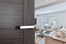 Tupai Rapido VersaLine Tobar Designer Lever Long Rose in White Decorative Plate - Matt Black Designer Lever Handle Atlantic