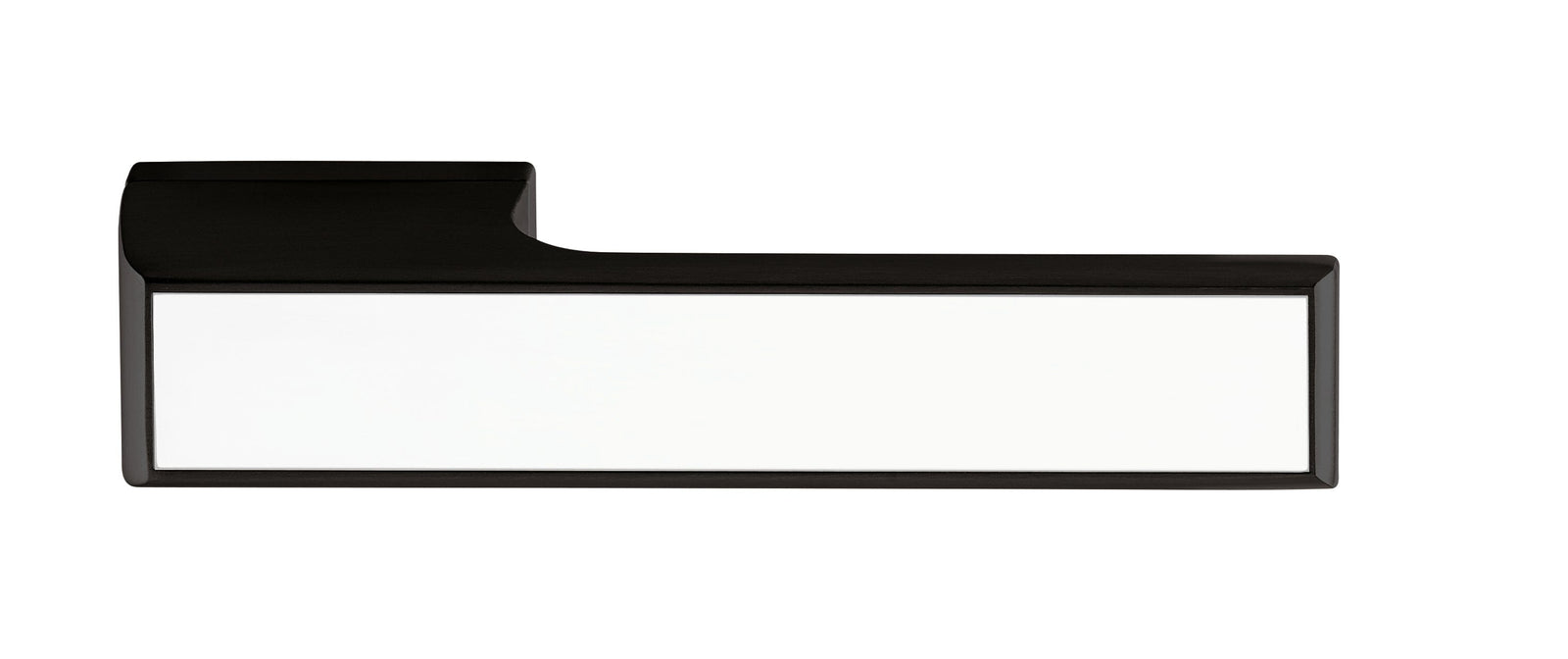 Tupai Rapido VersaLine Tobar Designer Lever Long Rose in White Decorative Plate - Matt Black Designer Lever Handle Atlantic