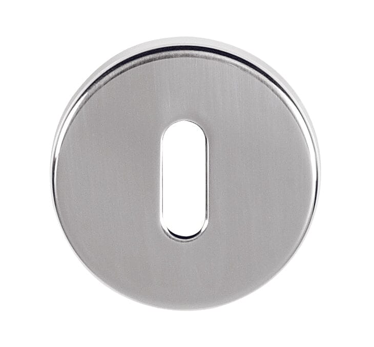 Tupai Rapido CurvaLine Key Escutcheon Round Rose Escutcheon Atlantic Pair Bright Polished Chrome