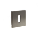 Tupai Rapido 5S Line Key Escutcheon 5mm Slimline Square Rose in Black Satin Nickel Escutcheon Atlantic