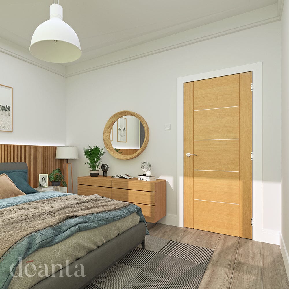 Valencia Prefinished Oak FD30 FSC Internal Fire Door Internal Door Deanta