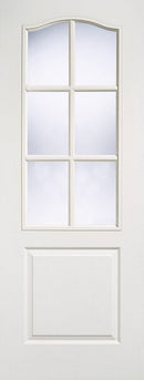 White Moulded Classical 6 Light Glazed Primed Internal Door Internal Door LPD Doors