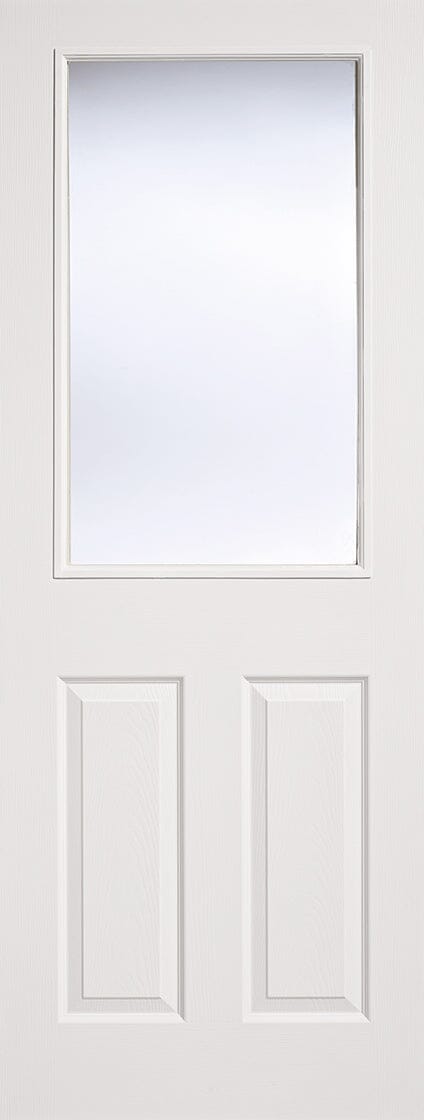 White Moulded Glazed 2 Panel 1 Light Primed Internal Door Internal Door LPD Doors
