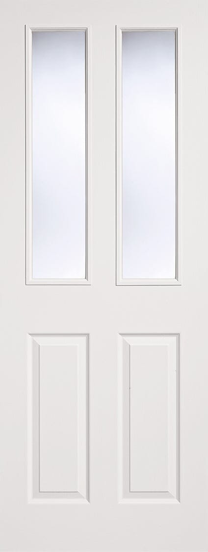 White Moulded Glazed 2 Panel 2 Light Primed Internal Door Internal Door LPD Doors