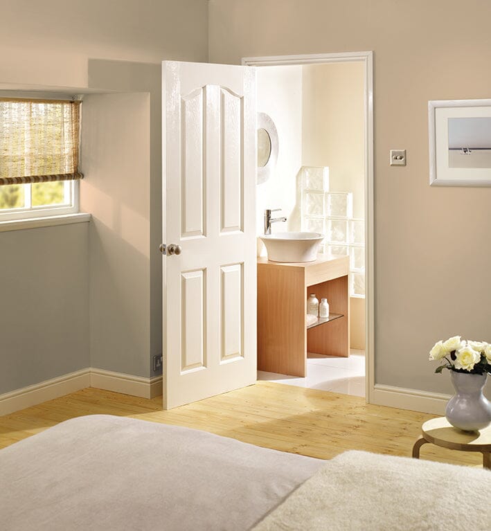 White Moulded Mayfair 4 Panel Primed Internal Door Internal Door LPD Doors