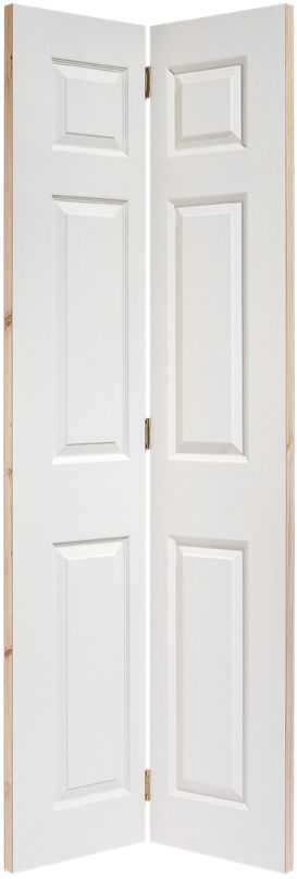 White Moulded Textured 6 Panel Internal Bifold Door Internal Bifold Door LPD Doors