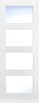 Shaker White Glazed 4 Light Primed Internal Door Internal Door LPD Doors