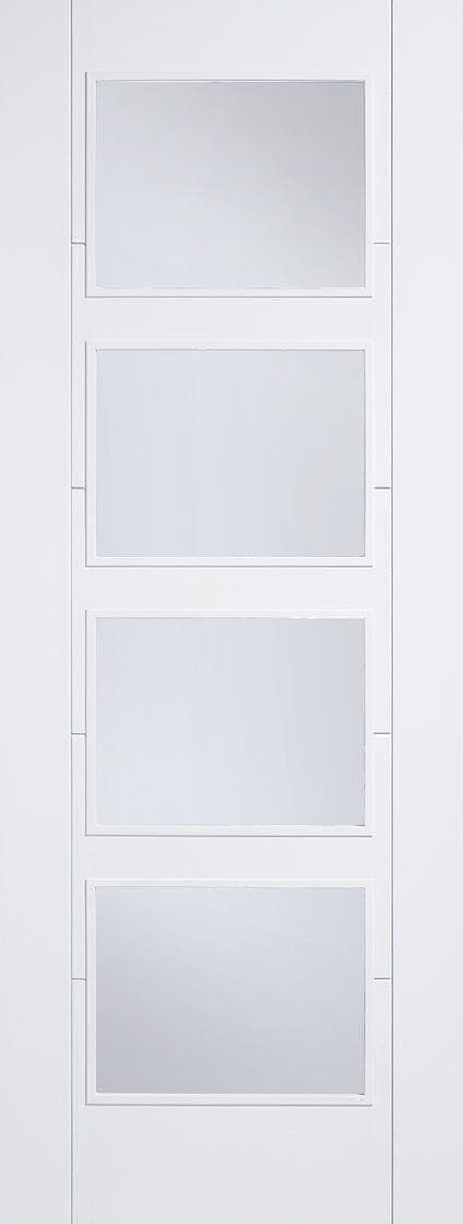 White Vancouver Glazed 4 Light Clear Primed Internal Door Internal Door LPD Doors