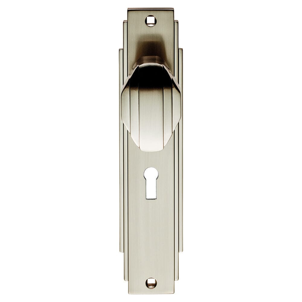 Art Deco Knob on Lock Backplate (Latch & Hinges Included)