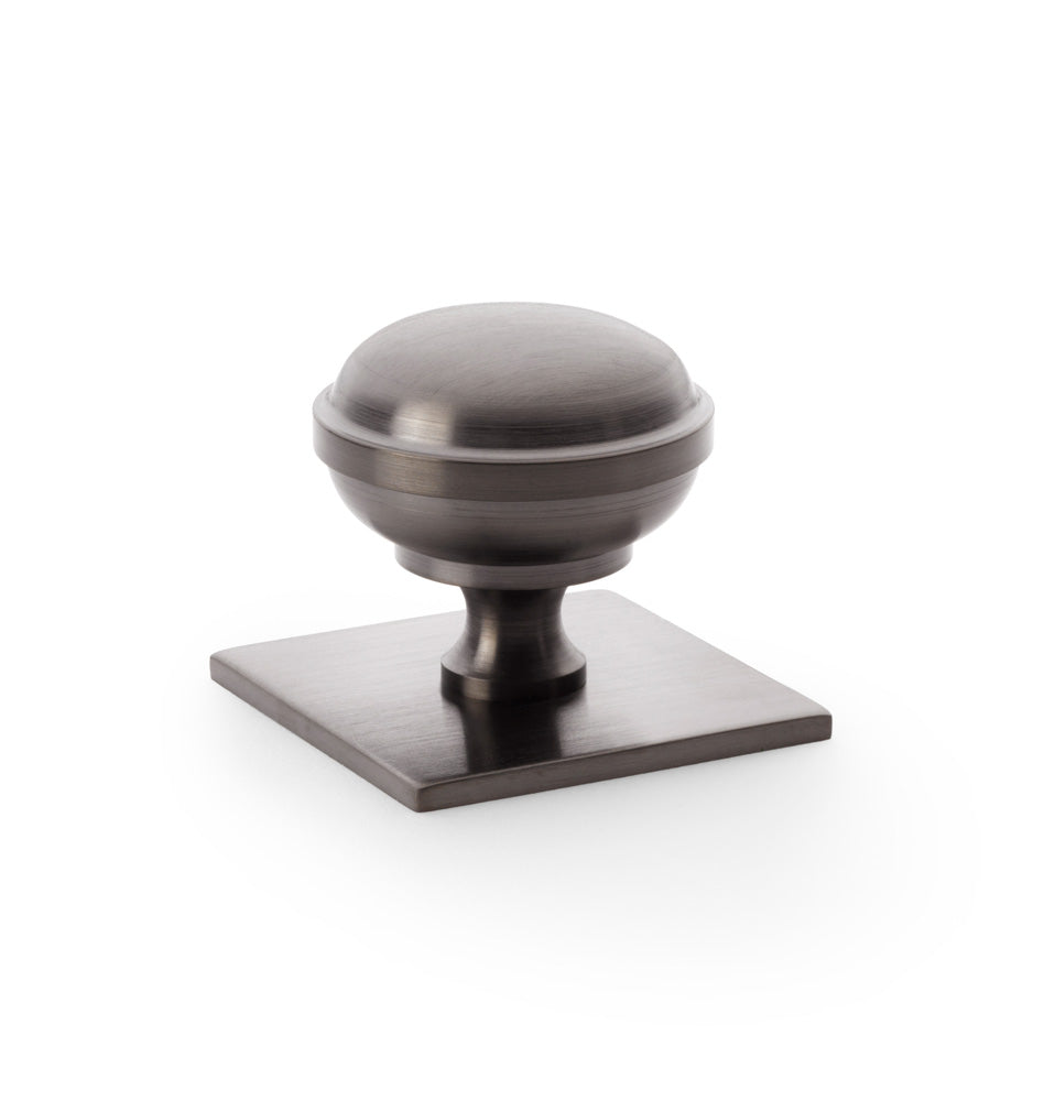 Quantock Cupboard Knob on Square Backplate 38mm
