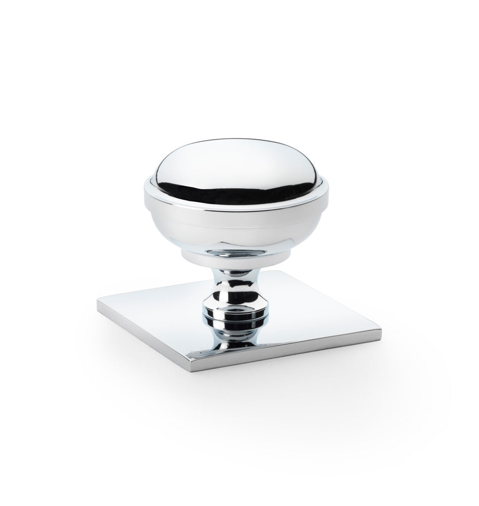 Quantock Cupboard Knob on Square Backplate 38mm