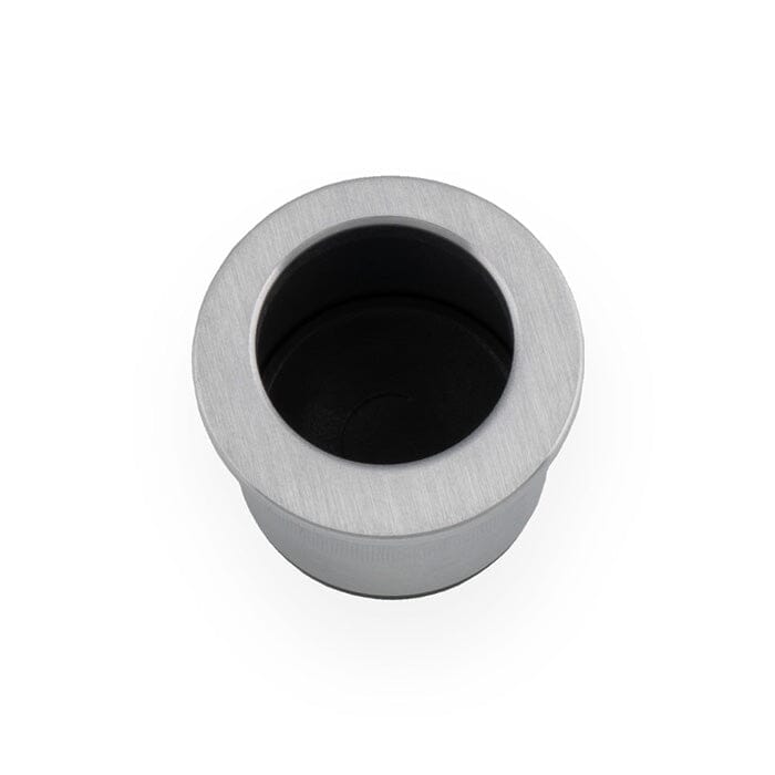 Round Sliding Door Finger Edge Pull Flush Pull Alexander & Wilks Satin Chrome