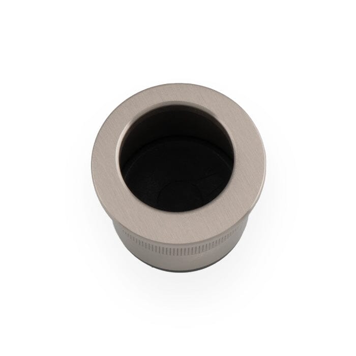 Round Sliding Door Finger Edge Pull Flush Pull Alexander & Wilks Satin Nickel