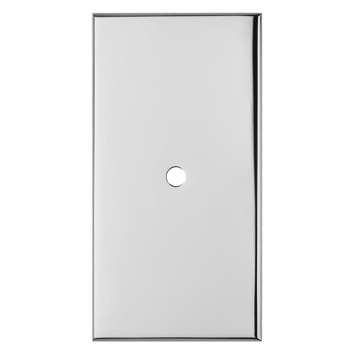 Rectangular Cupboard knob Backplate Knob on Backplate Carlisle Brass Polished Chrome