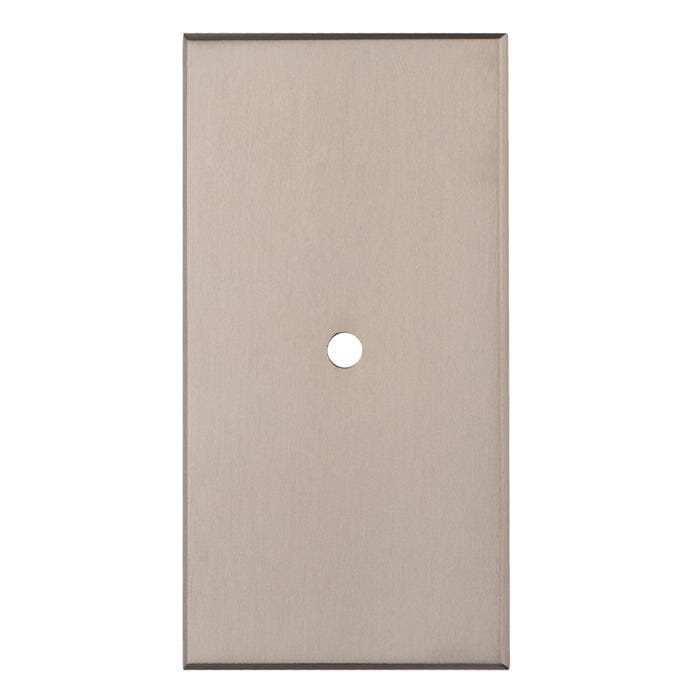 Rectangular Cupboard knob Backplate Knob on Backplate Carlisle Brass Satin Nickel