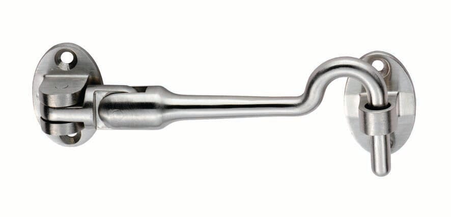 Silent Pattern Cabin Hook 150mm Cabin Hook Eurospec Satin Stainless Steel