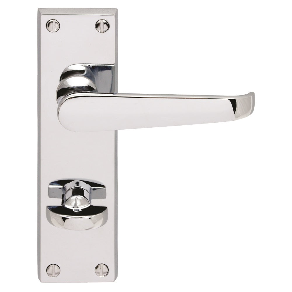 Victorian Lever on WC Bathroom Backplate (Latch & Hinges Included)