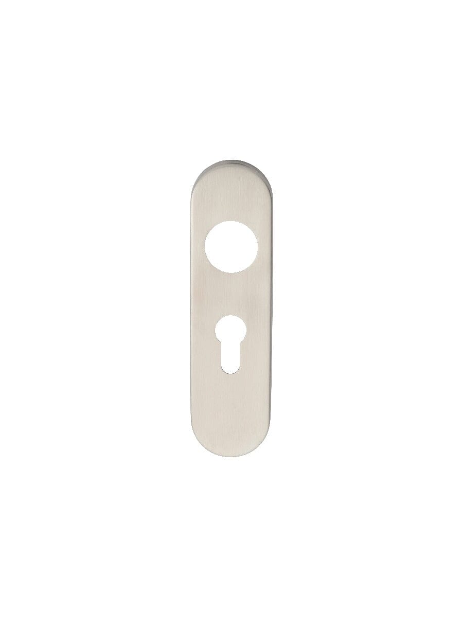 Radius Covers for Euro Lock Backplate 47.5mm (Latch & Hinges Included) Lever On Backplate Eurospec Satin Stainless Steel