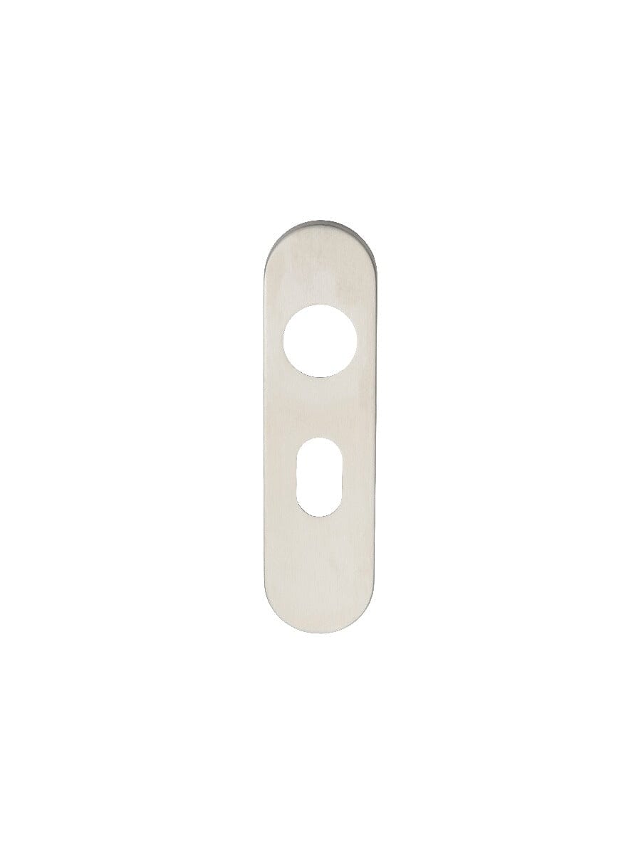Radius Covers for Oval Lock Backplate (Latch & Hinges Included) Lever On Backplate Eurospec Satin Stainless Steel