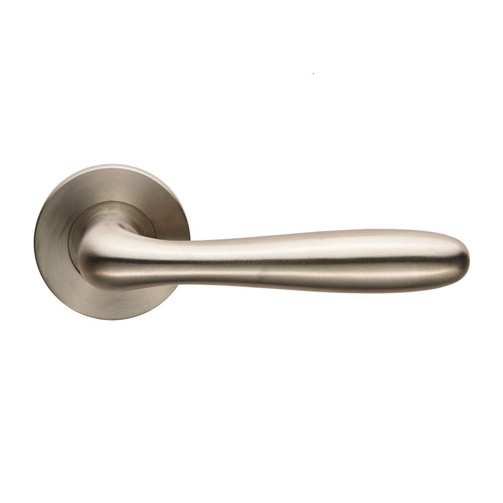 Peninsula Lever on 6mm Slim Fit Sprung Rose (Latch & Hinges Included) Lever On Rose Eurospec Satin Stainless Steel