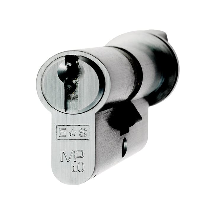 MP10 Euro Cylinder & Turn 64mm 10 Pin Eurospec Satin Chrome
