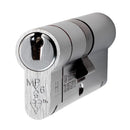 MPX6 Euro Double Cylinder 45/50mm KTD 6 Pin Eurospec Satin Chrome