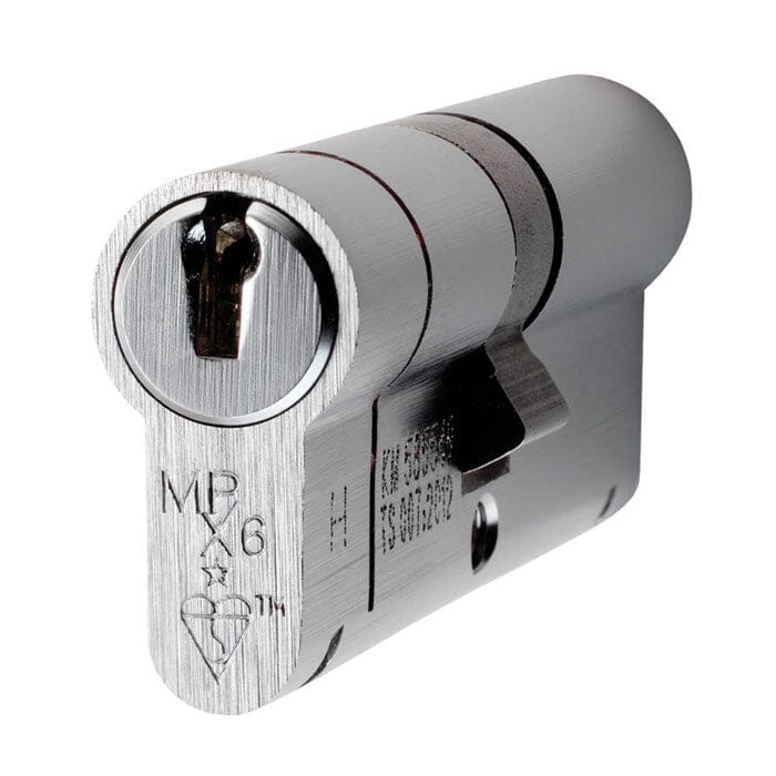 MPX6 Euro Double Cylinder 45/50mm KTD 6 Pin Eurospec Satin Chrome