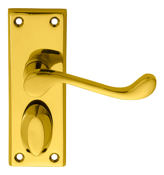 Victorian Scroll Lever on Short Privacy Backplate (Latch & Hinges Included)