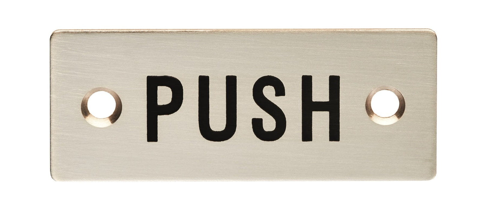 Push Symbol Sign Signage Eurospec Satin Stainless Steel