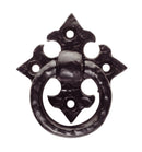 Ring Pull on Gothic Cross Backplate Pull Handle Carlisle Brass Black Antique