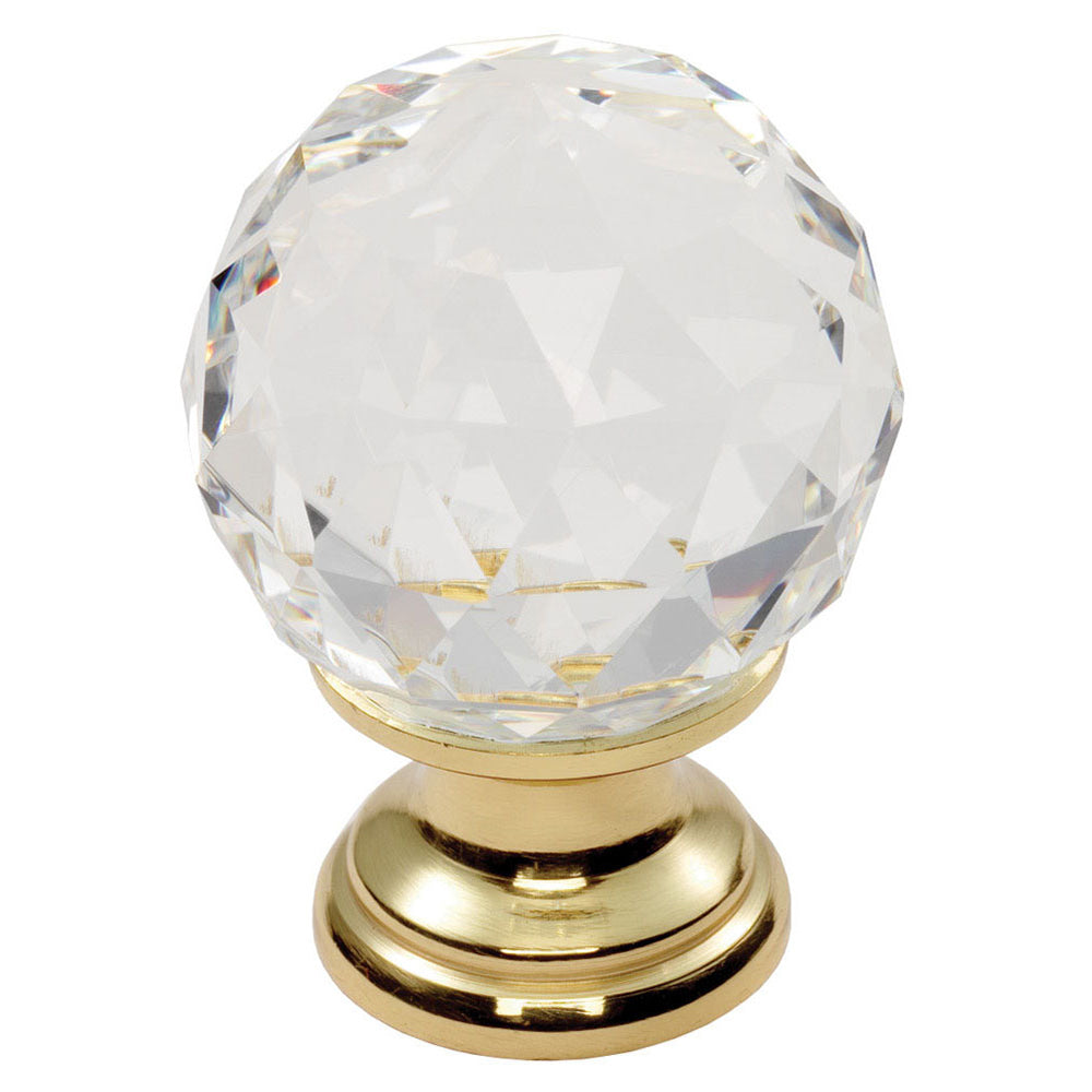 Clear Faceted Knob 30mm