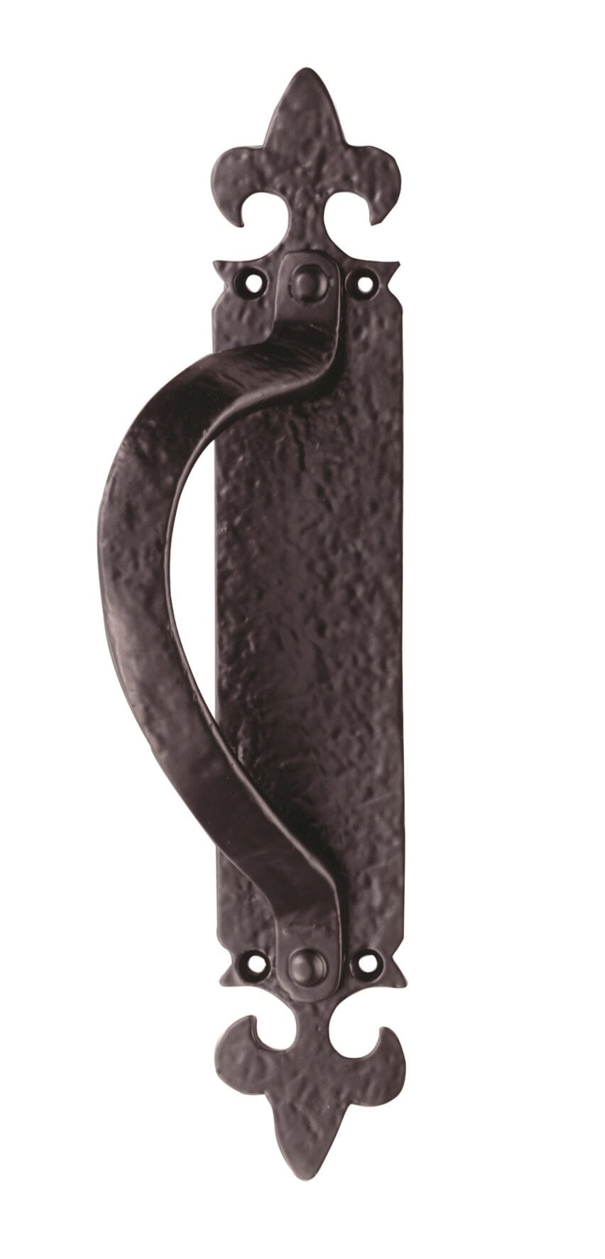 Offset Pull Handle on Backplate Left Hand Forged Carlisle Brass Black Antique